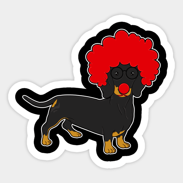 Dachshund Clown Funny Weiner Dog Lover Gift Sticker by Dr_Squirrel